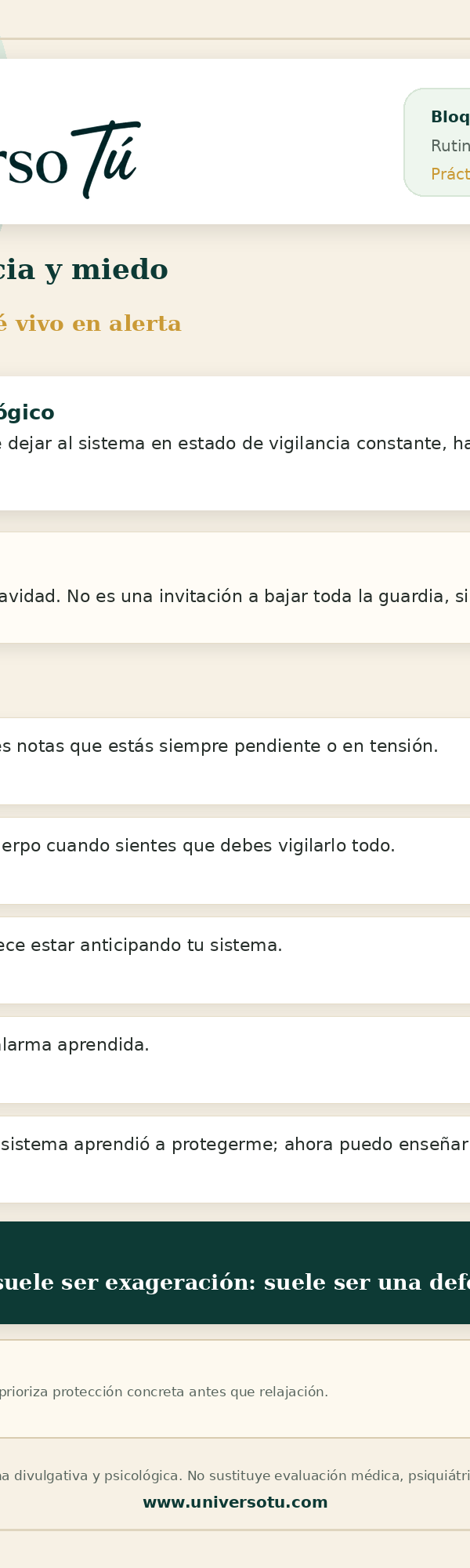 Rutina: El miedo después del daño