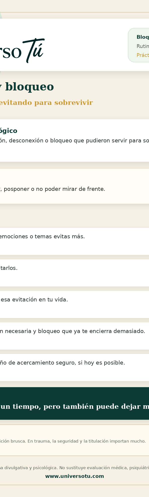 Rutina: Culpa, vergüenza y silencio