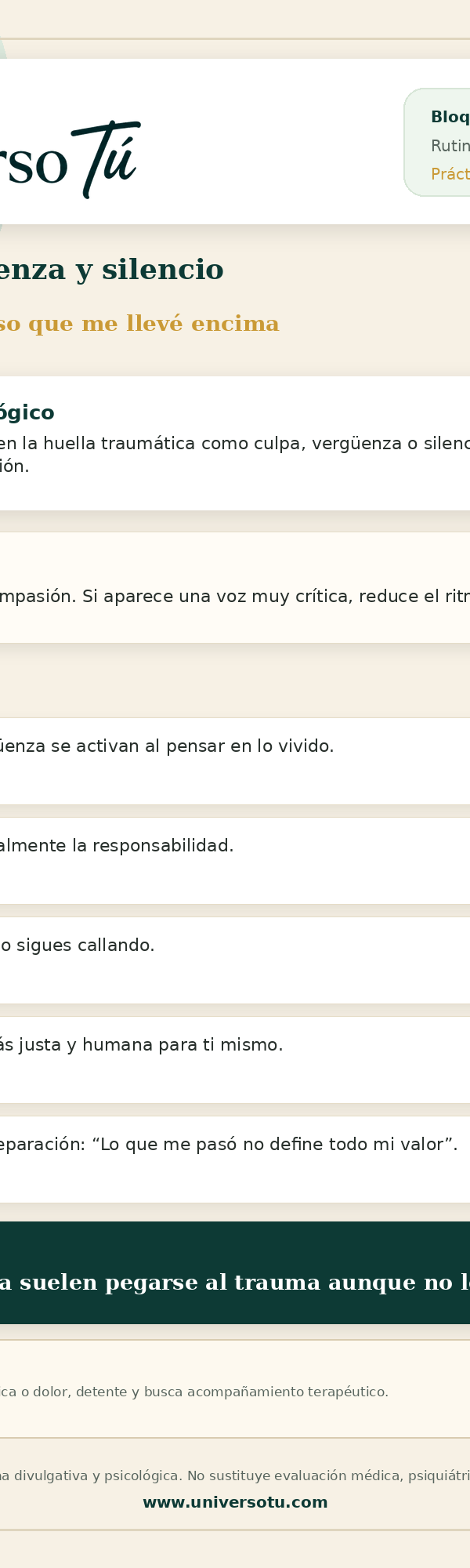 Rutina: Aprender a sentirse seguro