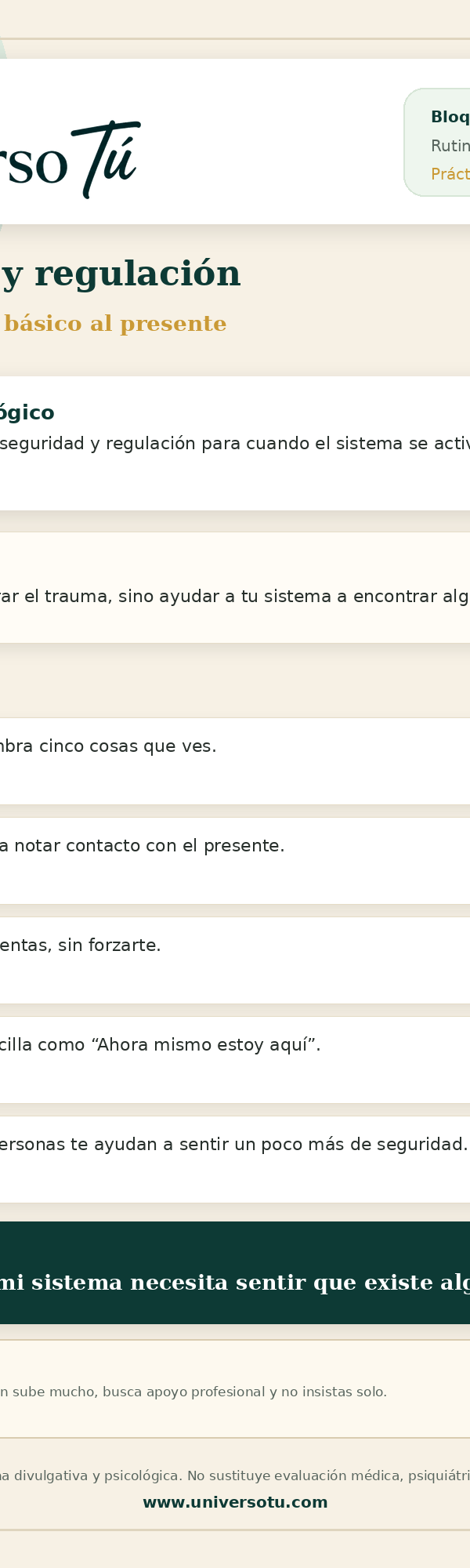 Rutina: Recuperar la confianza