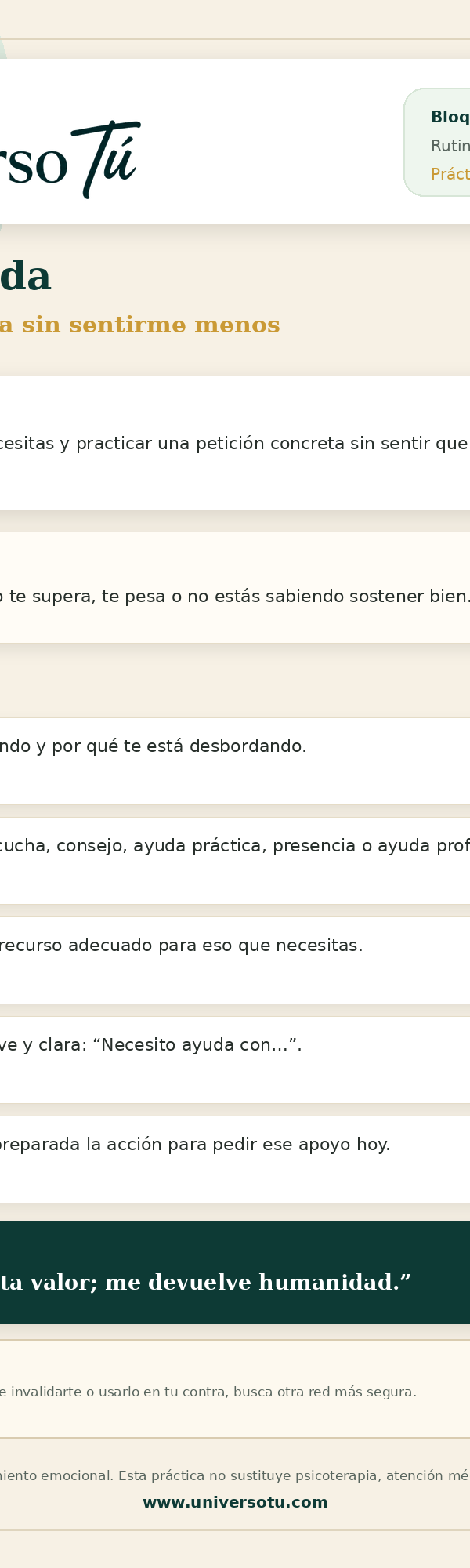 Rutina: Decidir desde el amor