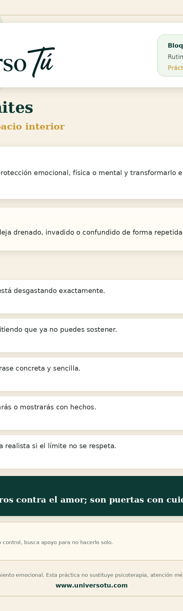 Rutina: Decidir poner límites