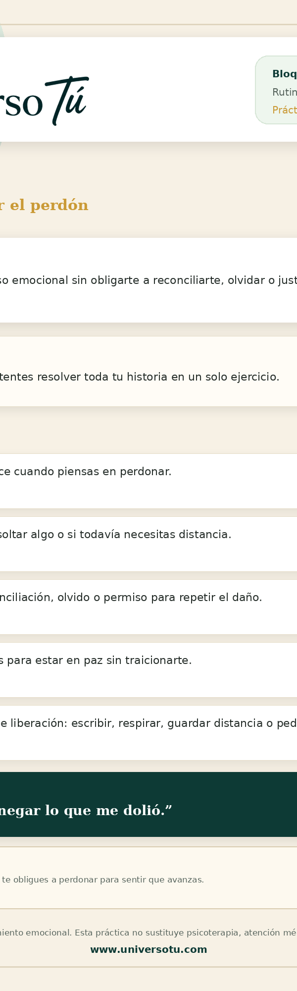 Rutina: Decidir perdonar