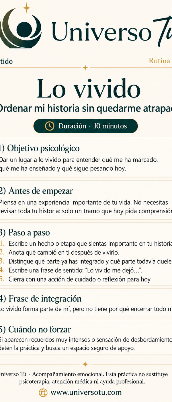 Rutina: El sentido de lo vivido