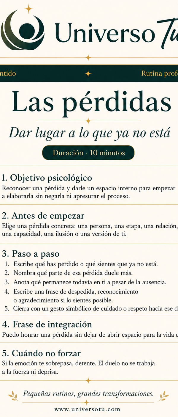 Rutina: El sentido de las pérdidas