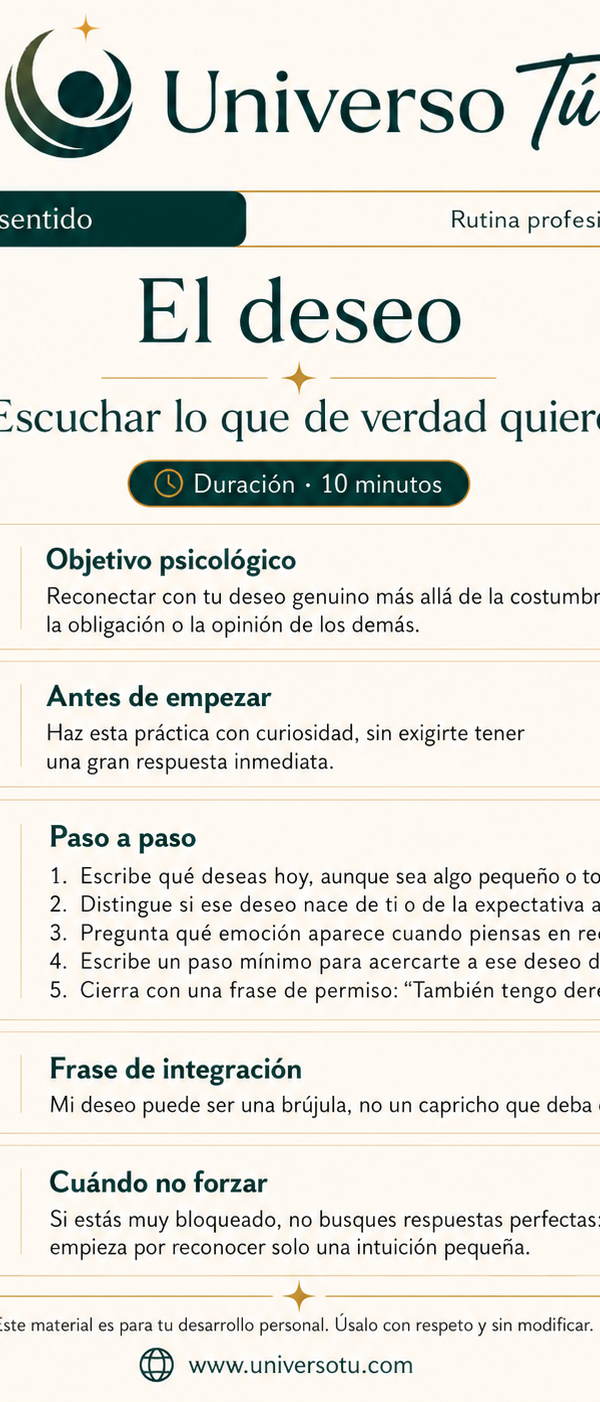 Rutina: El sentido del deseo