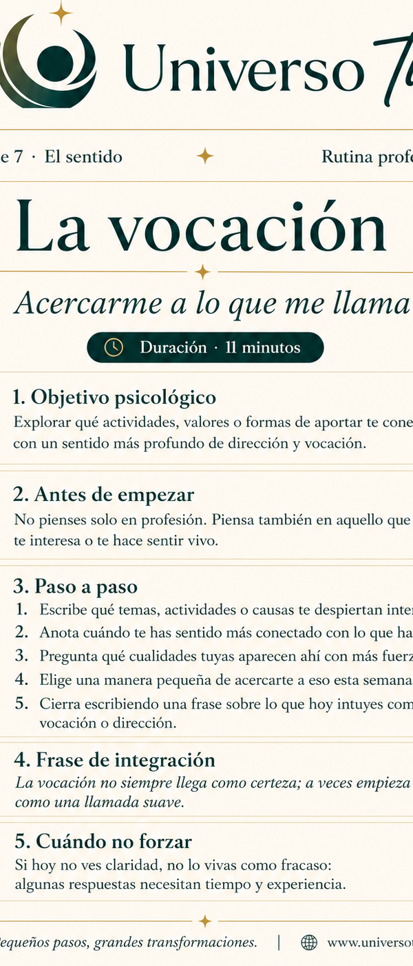 Rutina: El sentido de la vocación