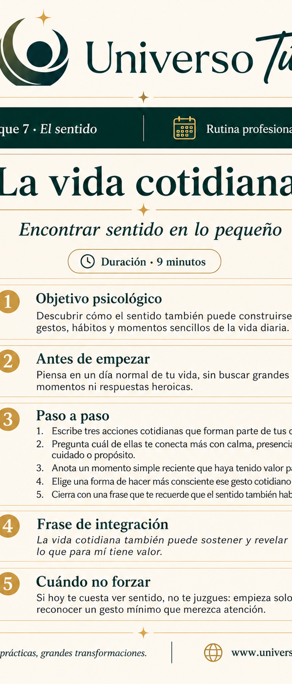 Rutina: El sentido de la vida cotidiana