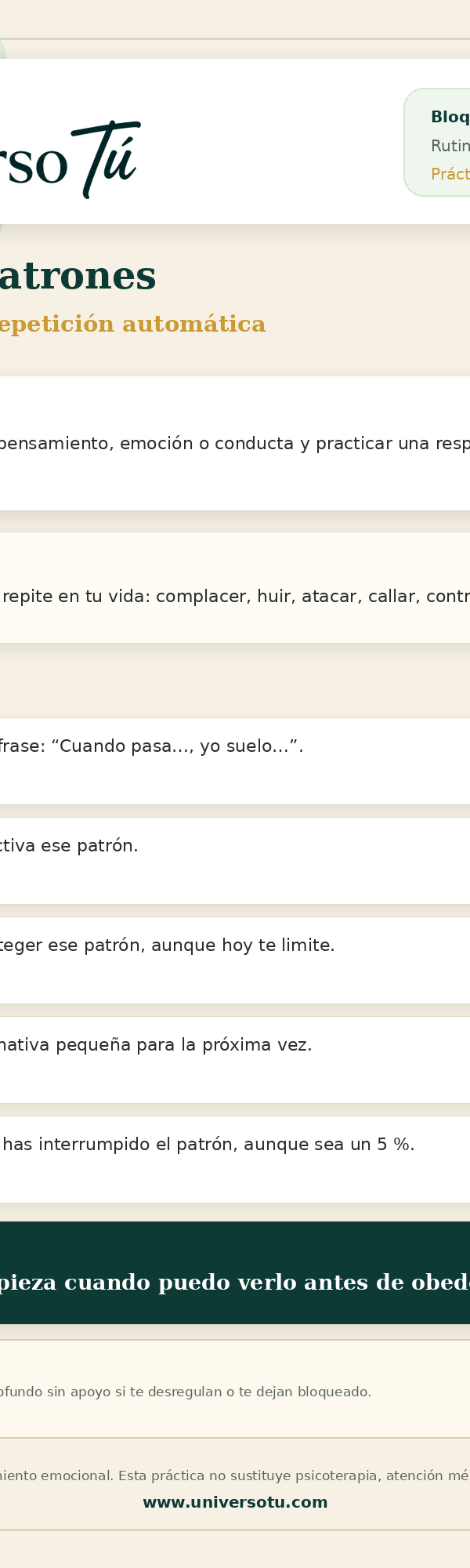 Rutina: Romper patrones