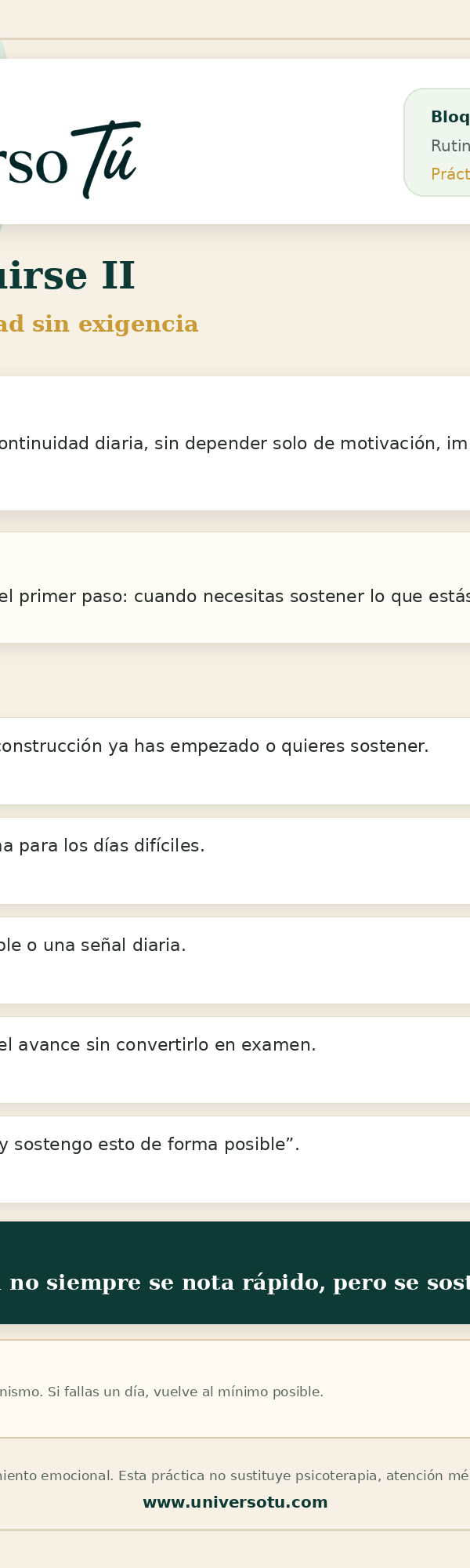 Rutina: Aprender a habitarse