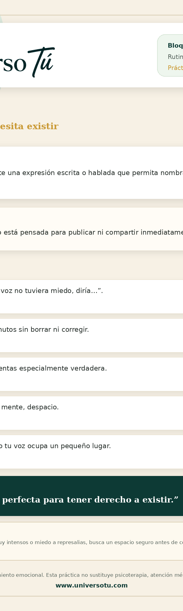 Rutina: La creatividad como voz