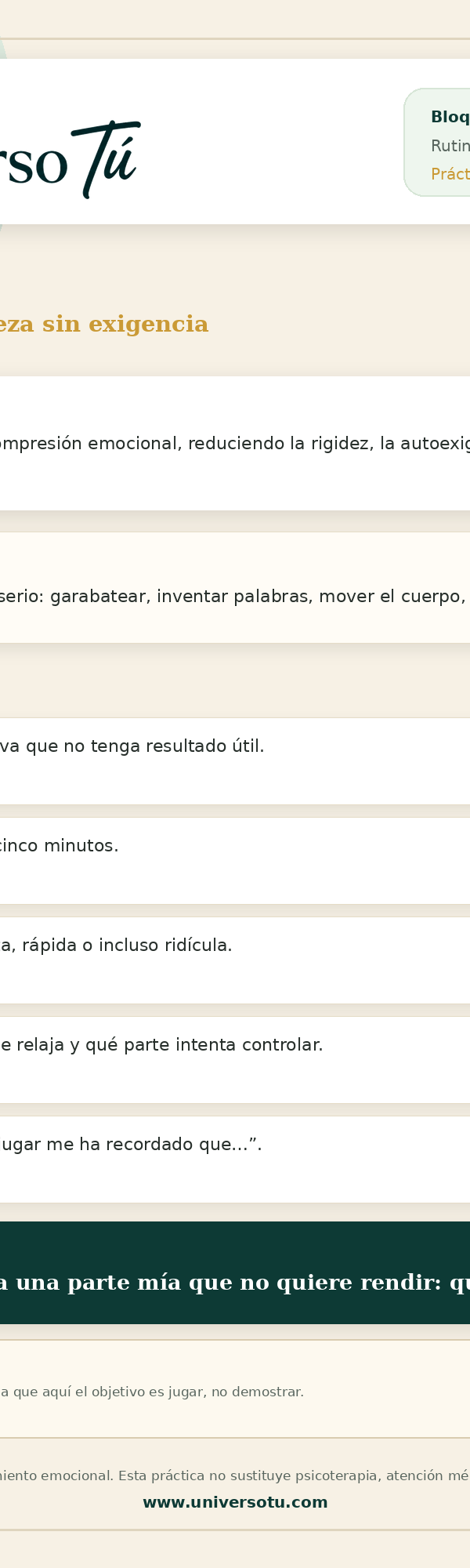 Rutina: La creatividad como juego