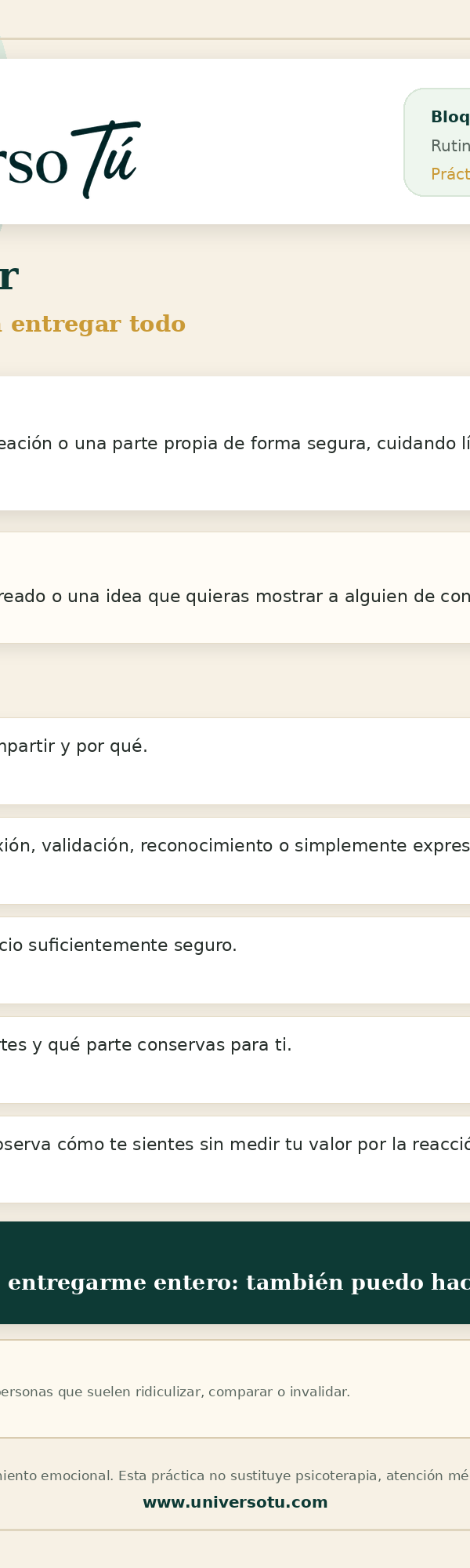 Rutina: Crear para compartir